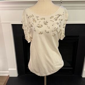 ✨ Etcetera Embellished Angora Blend Knit Top (XL)